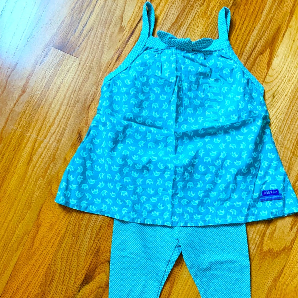 Naartjie Girls 3T XS NWT set - tank tunic + leggings - turquoise color